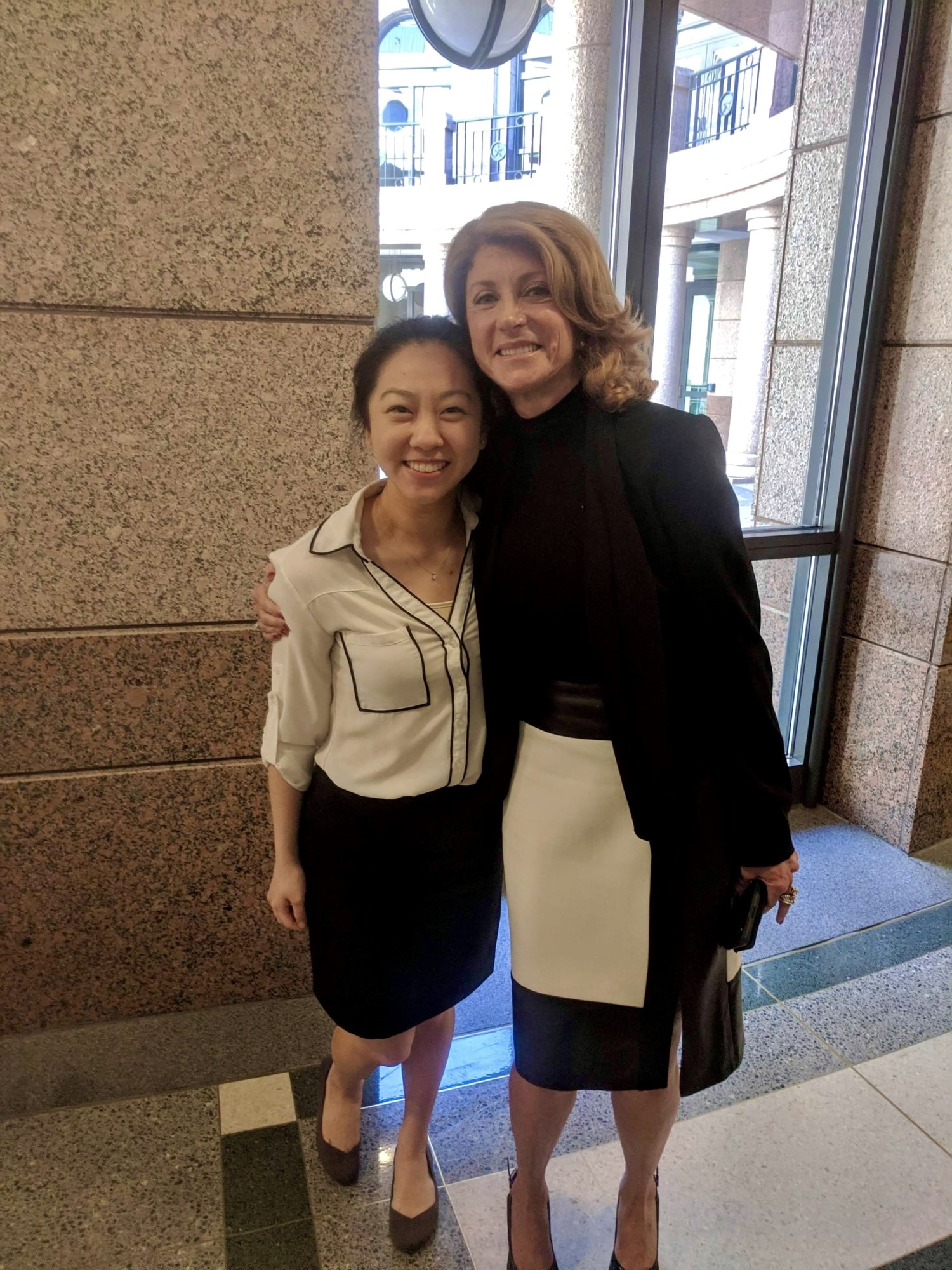 Sophie Lin and Senator Wendy Davis