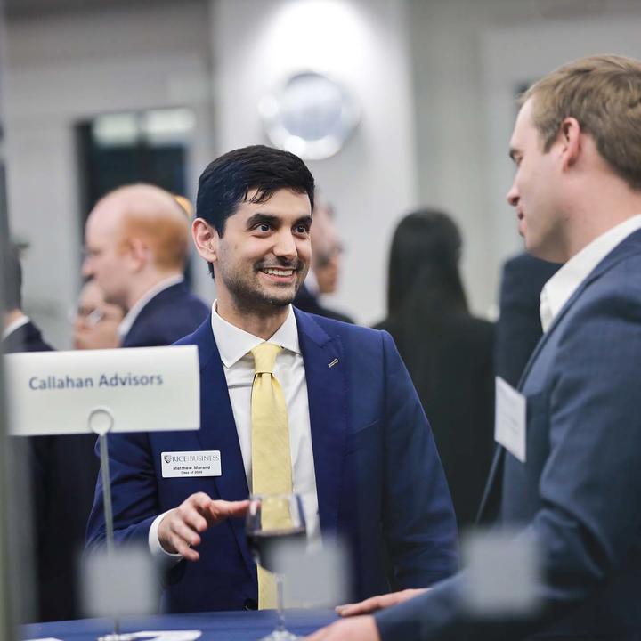 MBA students at a networking event