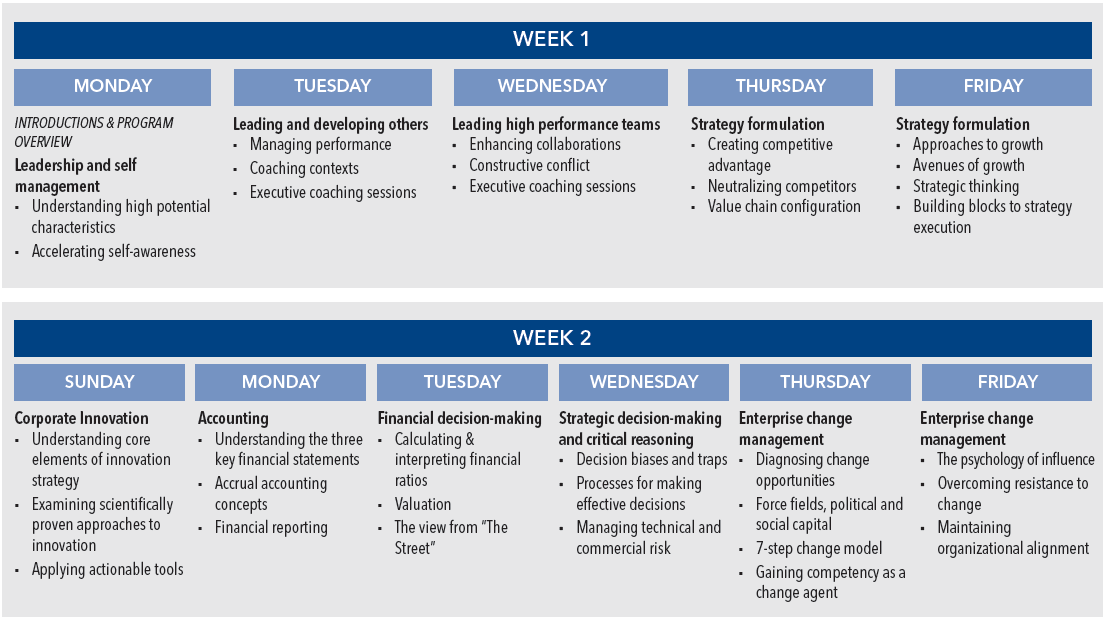 Rice Advanced Management Program Chart