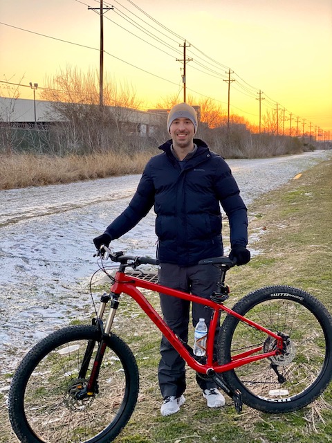 Andrew Waguespack on a bike