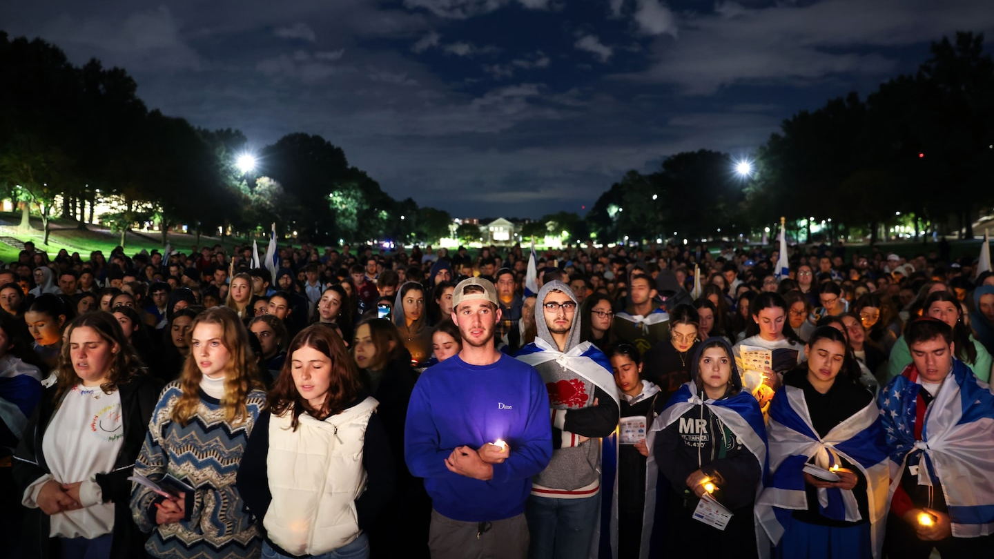 students at a vigil