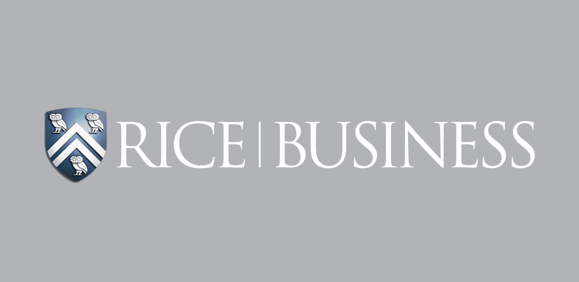 Rice Business logo - inverse version