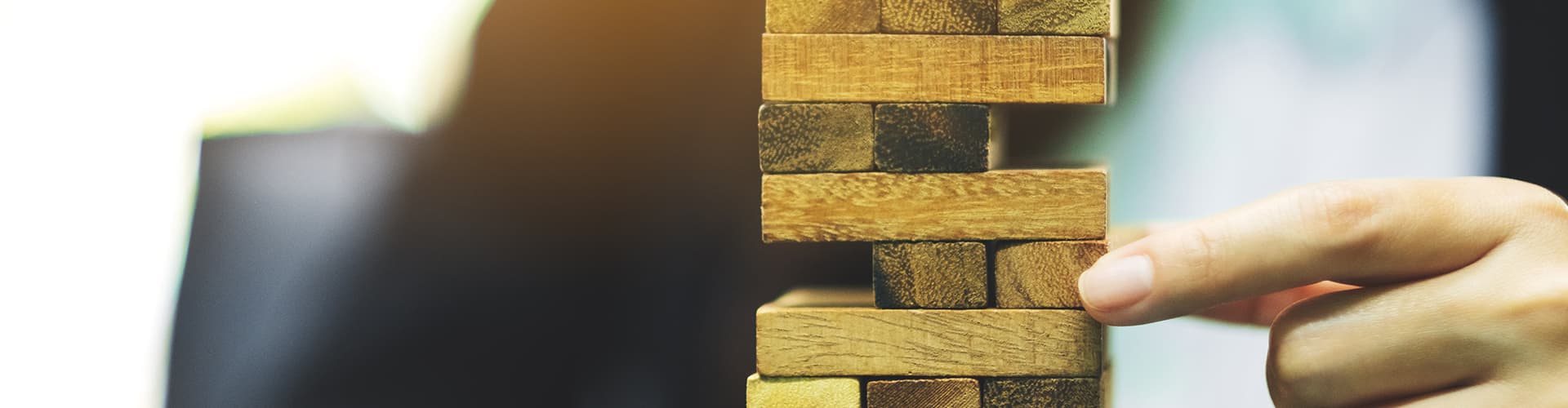 Jenga game tower