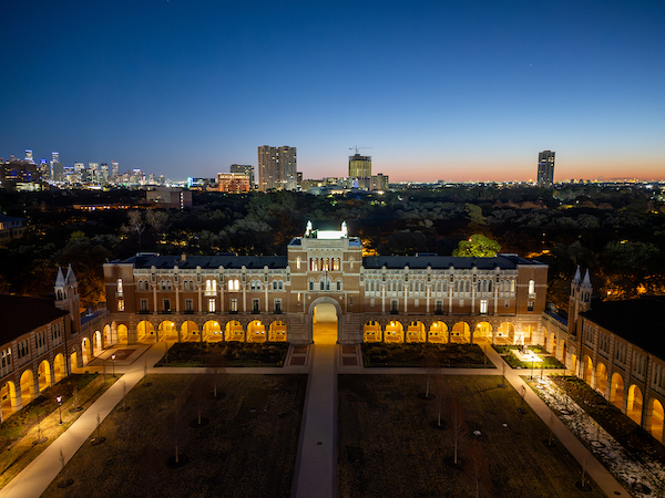 Rice University campus during sunrise