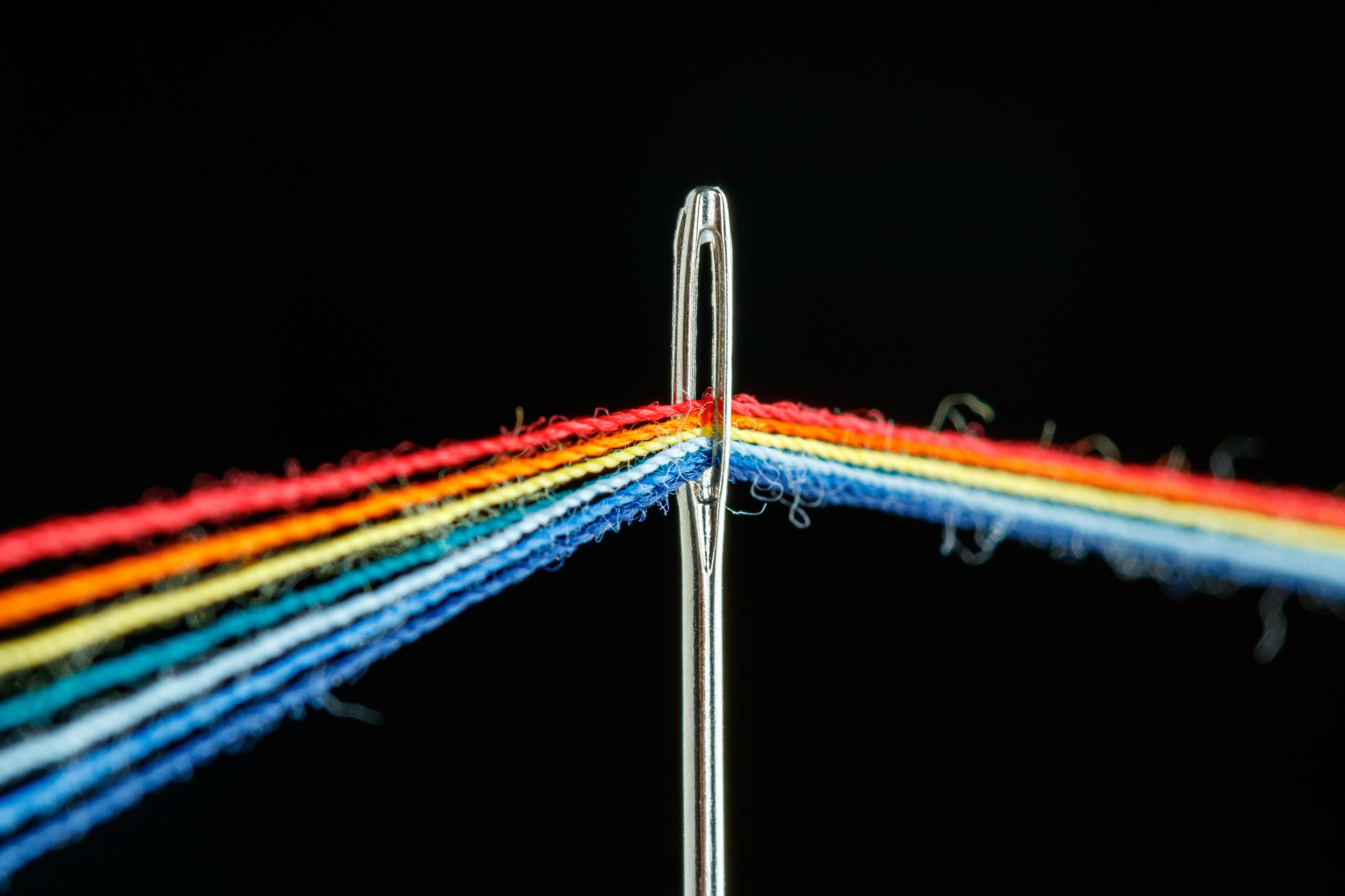 Rainbow thread and needle