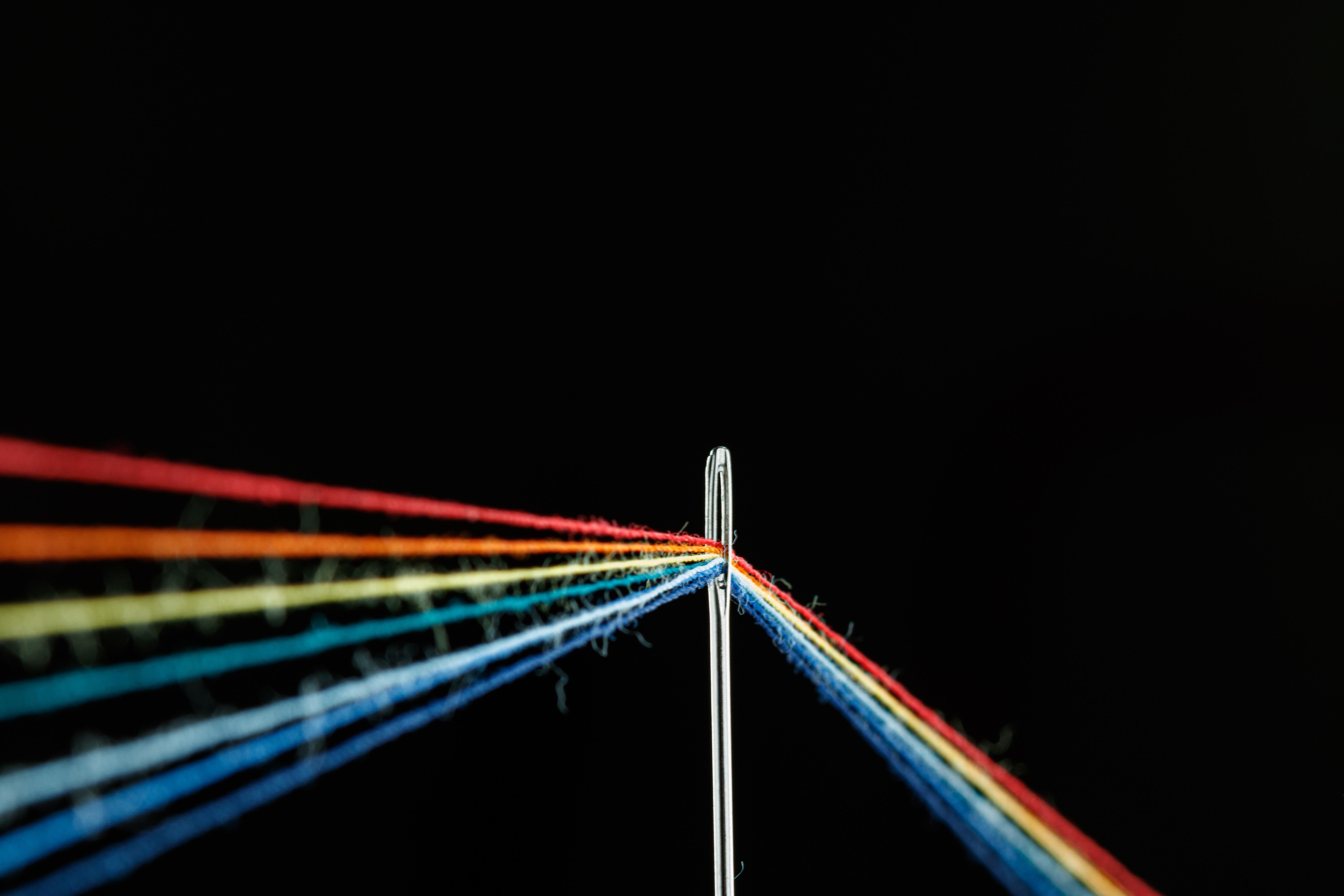 Rainbow thread and needle