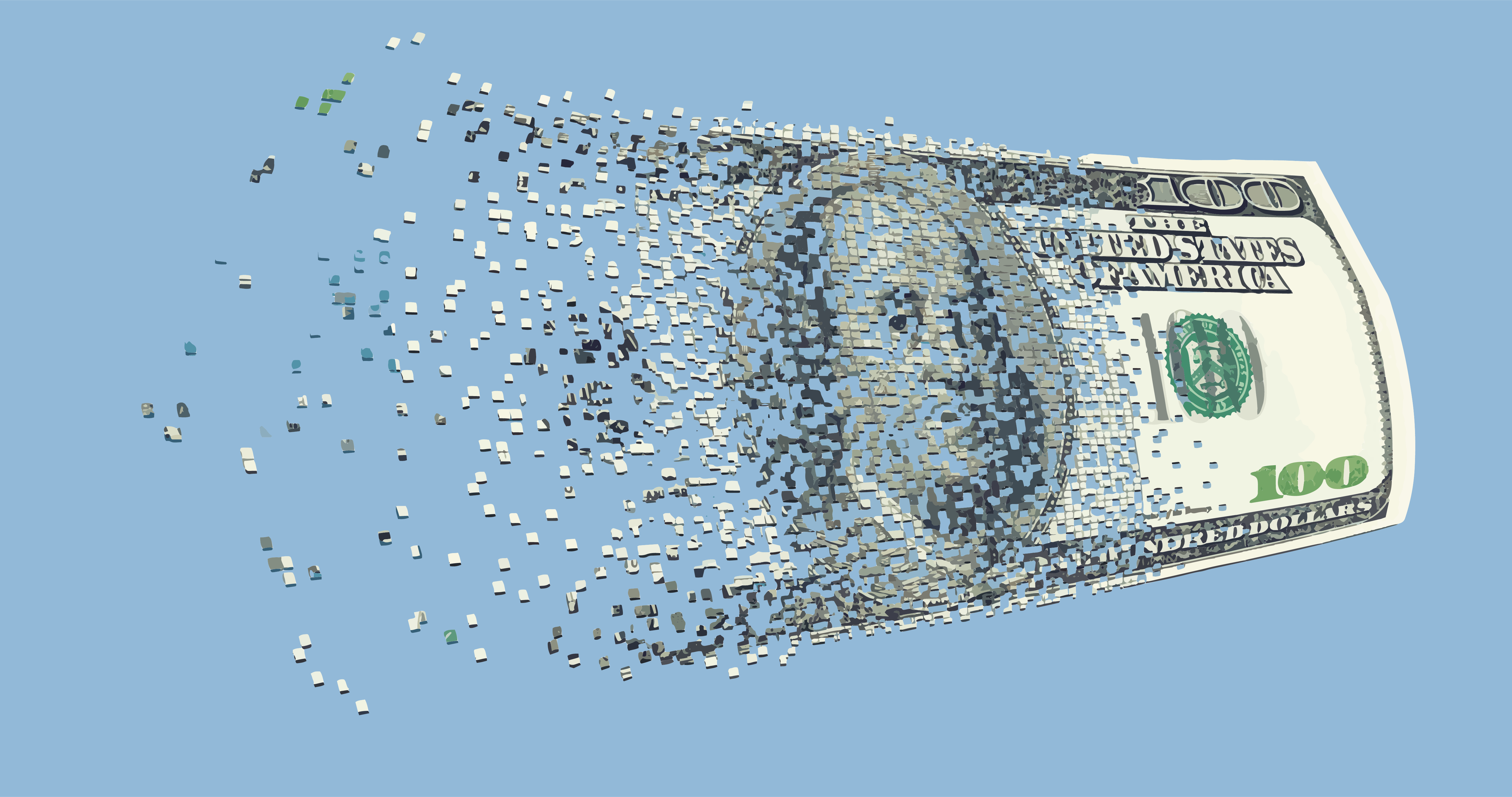 Pixelated American money