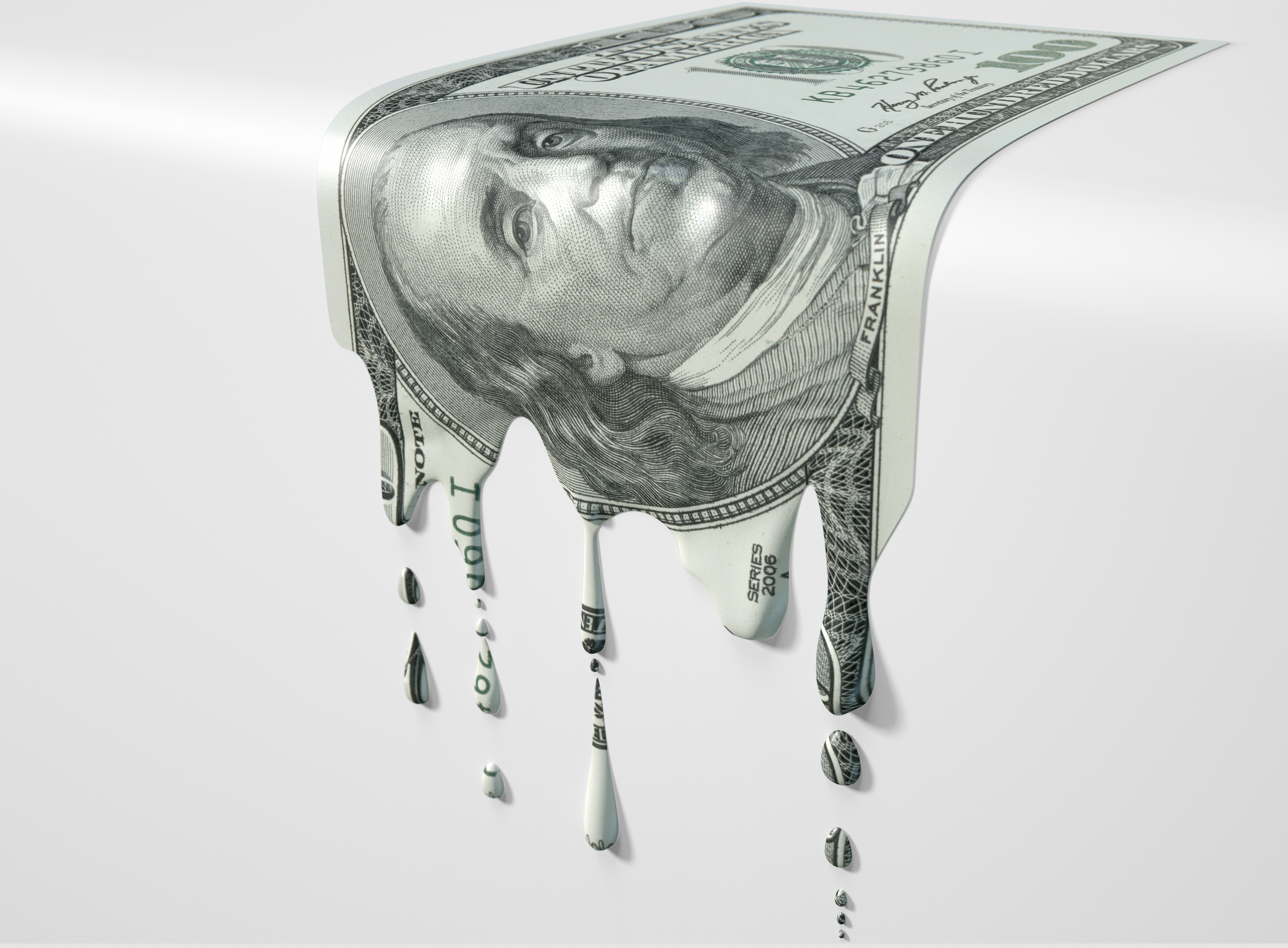 Melting American money