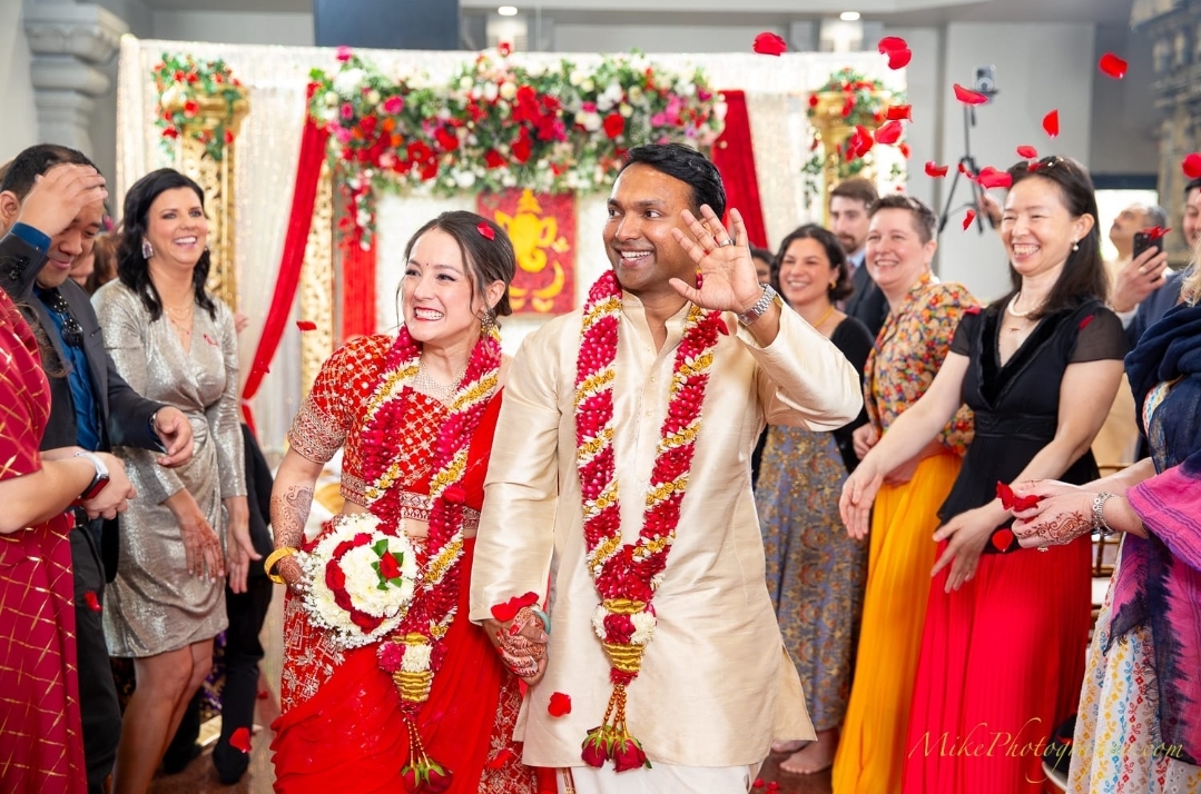Shanker Nair and his wife at their wedding