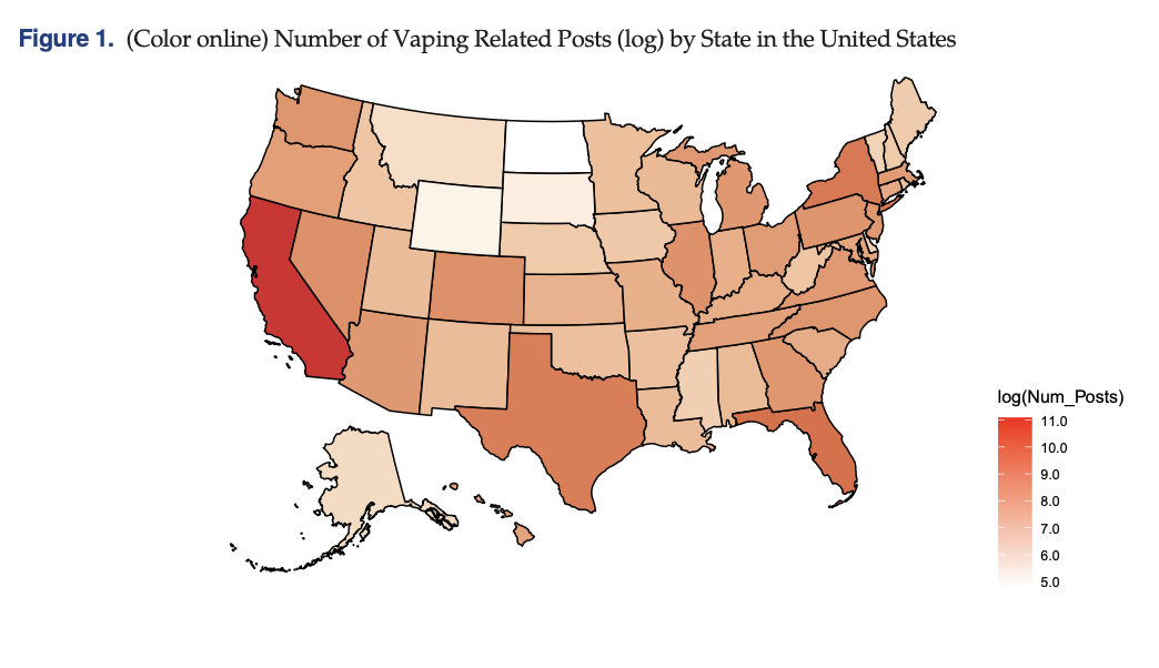 U.S. map of vaping posts