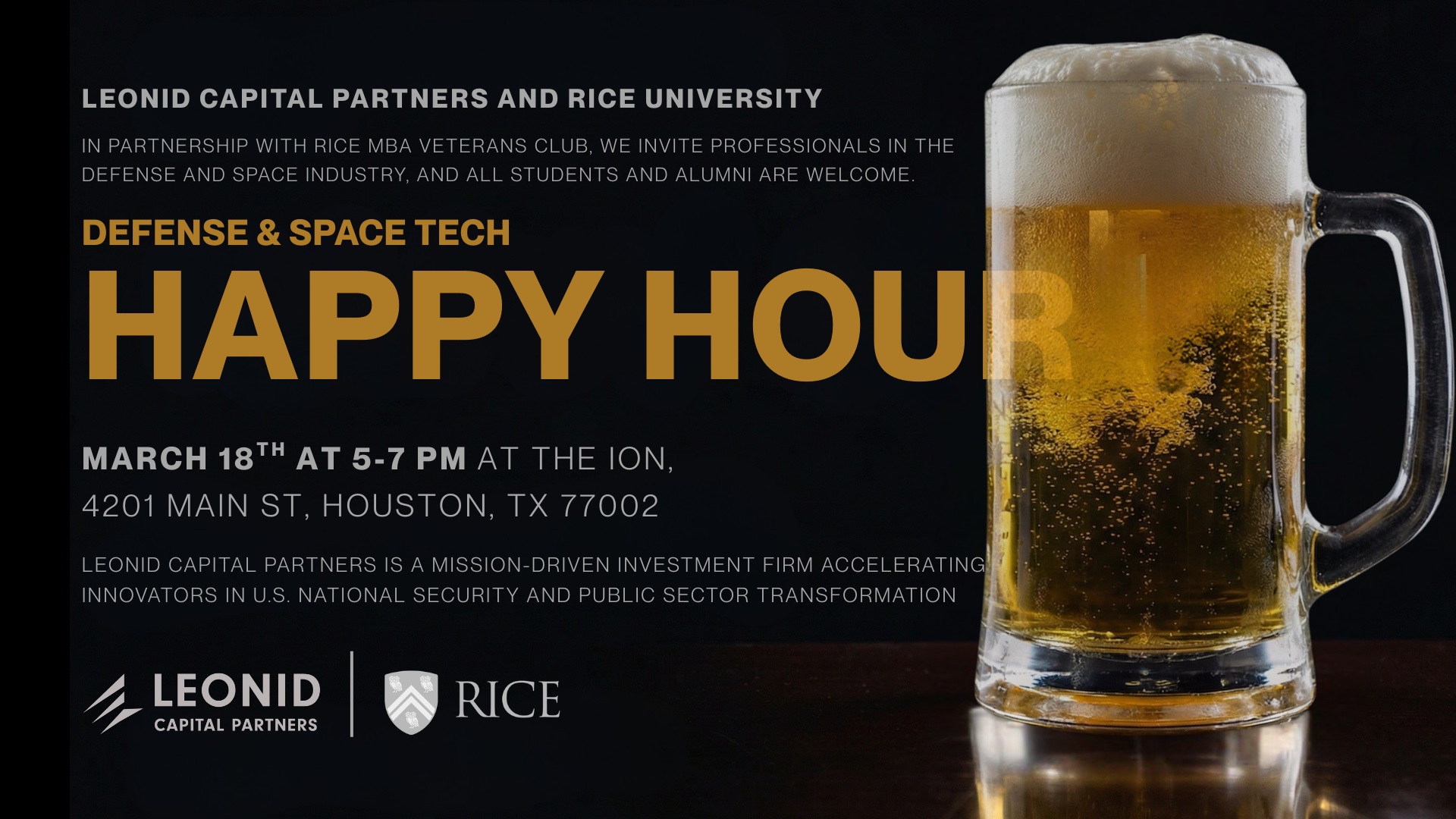 Leonid Capital Partners and the Rice MBA Veterans Club