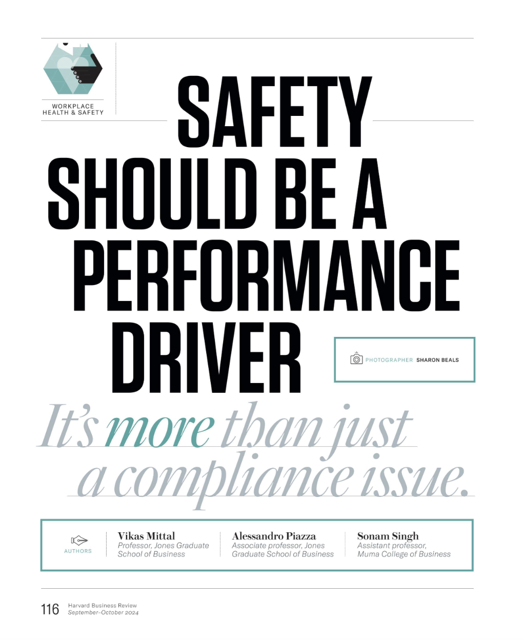Harvard Business Review magazine feature page