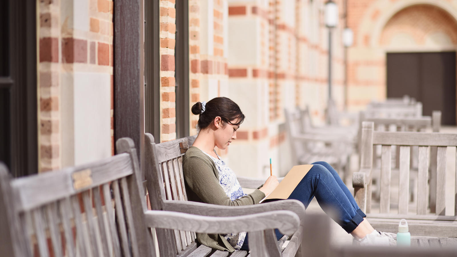 Woman sitting on bench