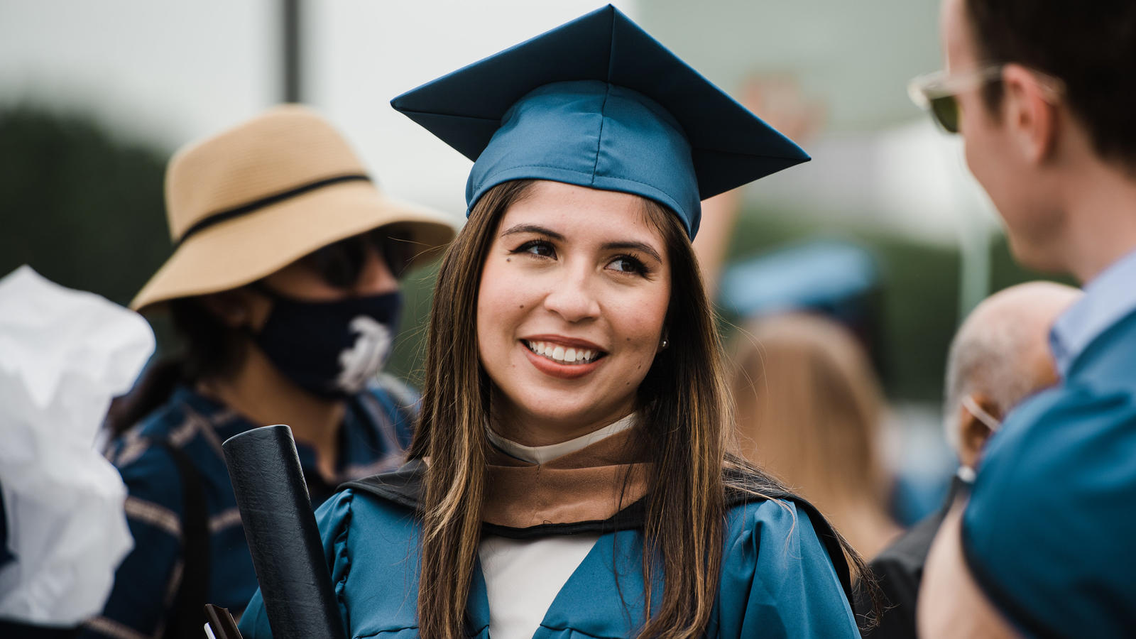 Girl in graduation regalia