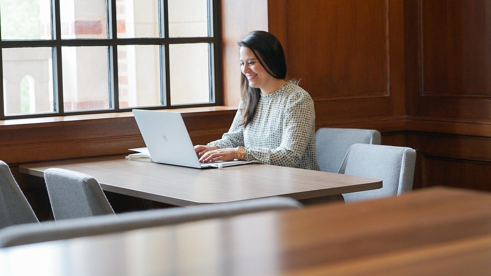 Part-Time Student in Gibbs Convocation Hall