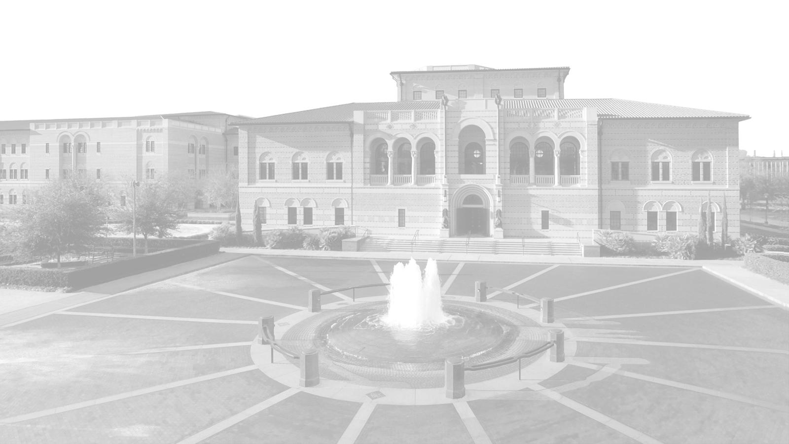 Exterior of McNair Hall in black and white
