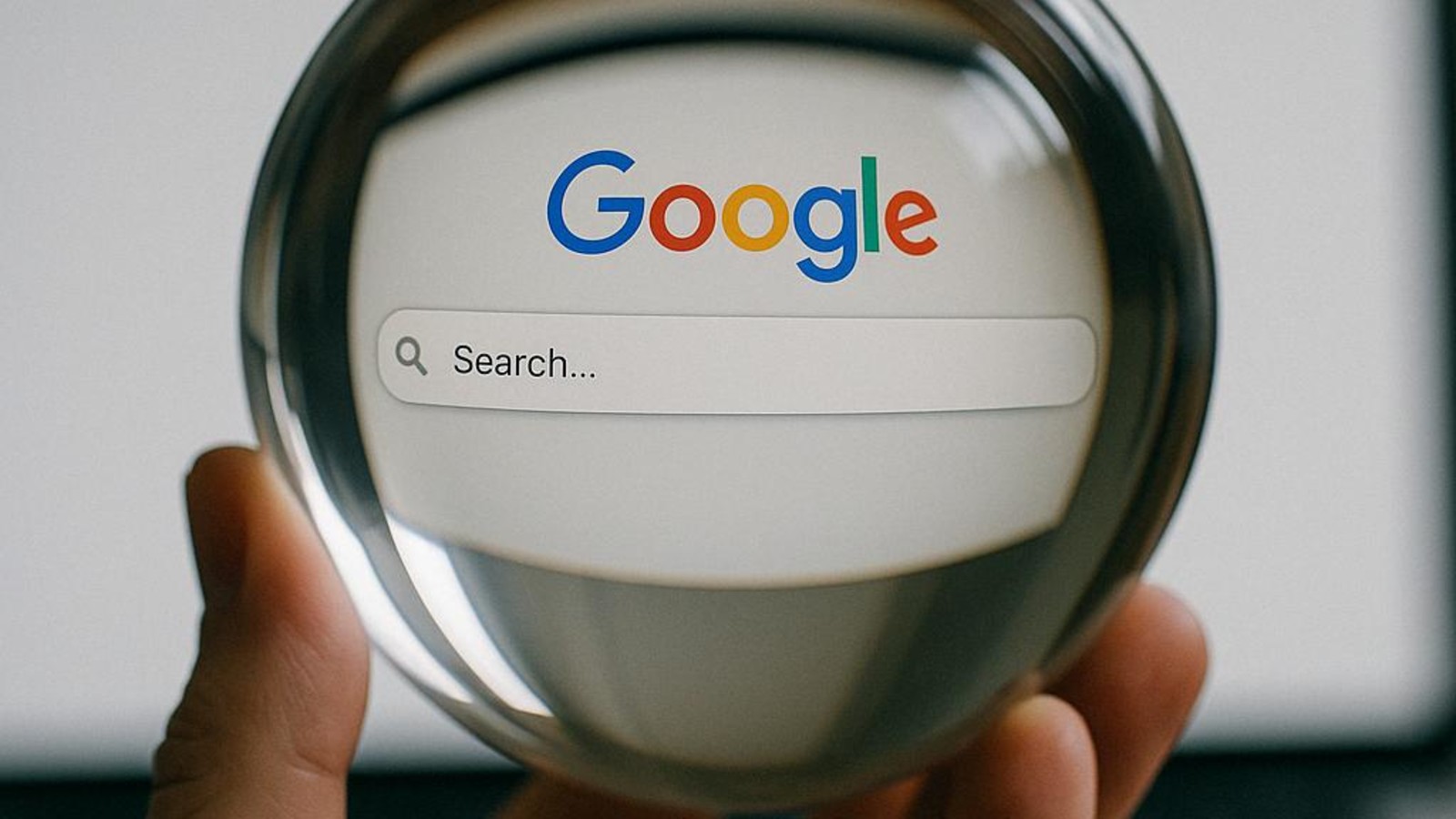 Google search bar behind crystal ball