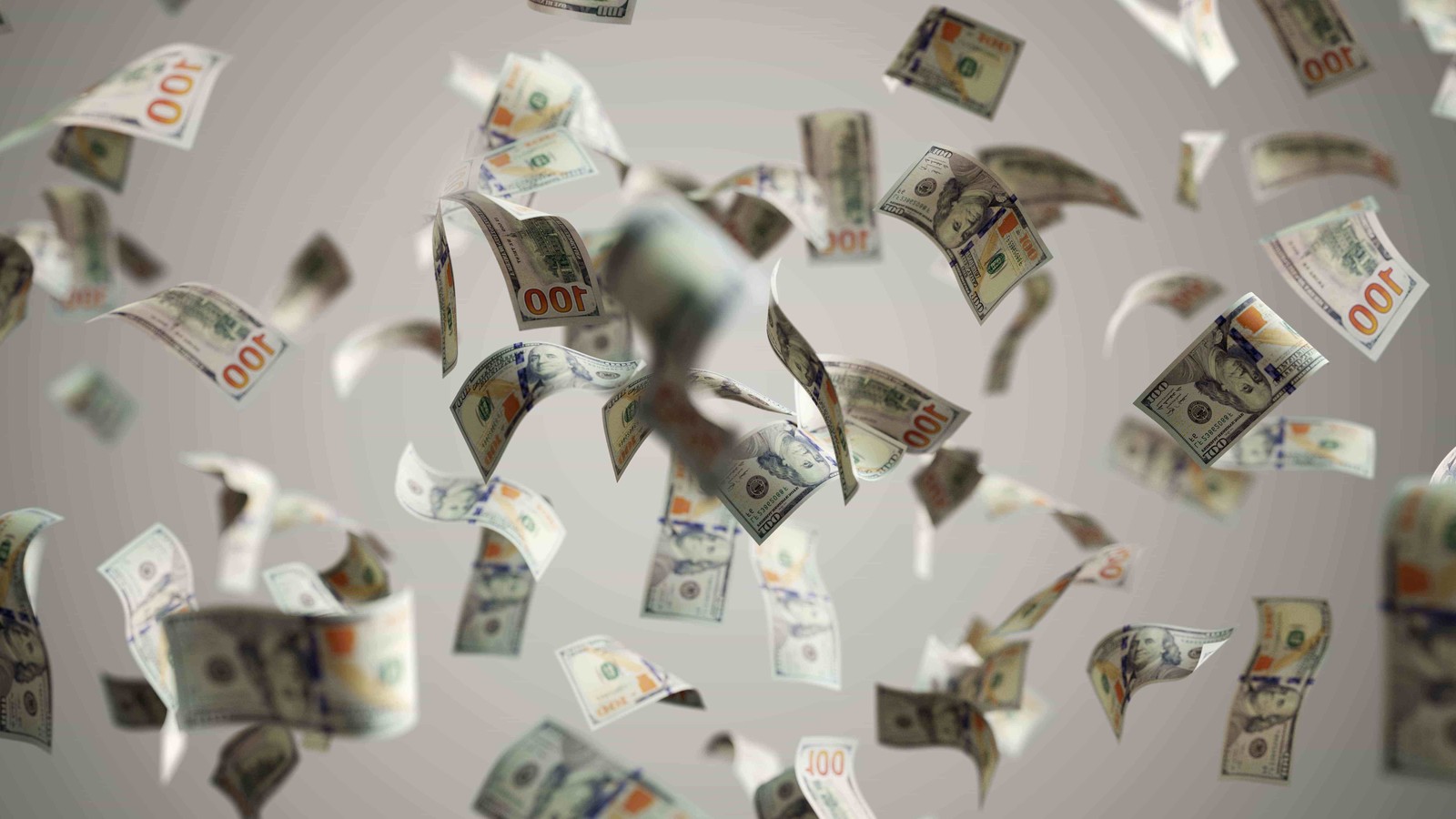 Money falling from sky