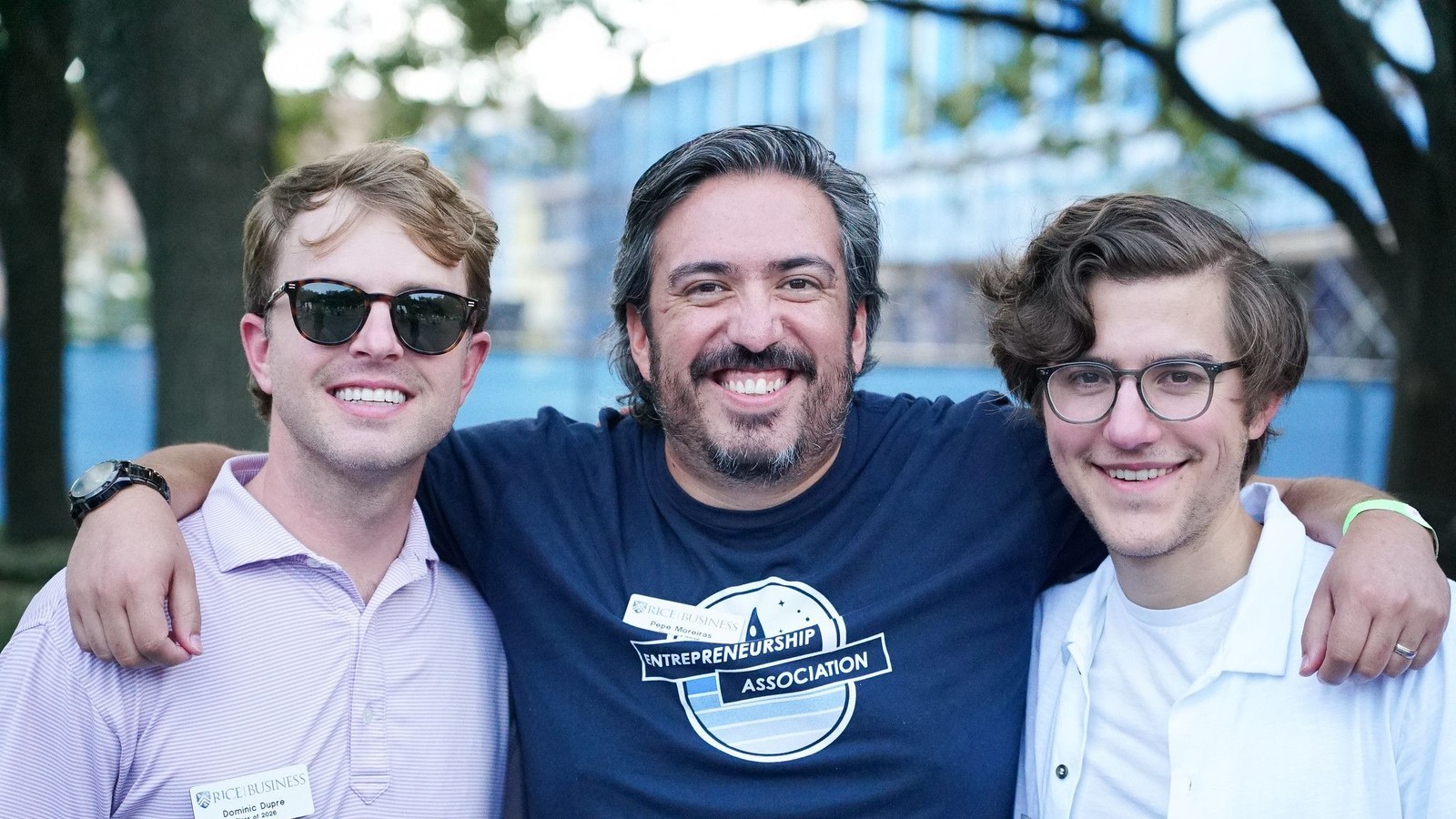 Group of three male MBA students
