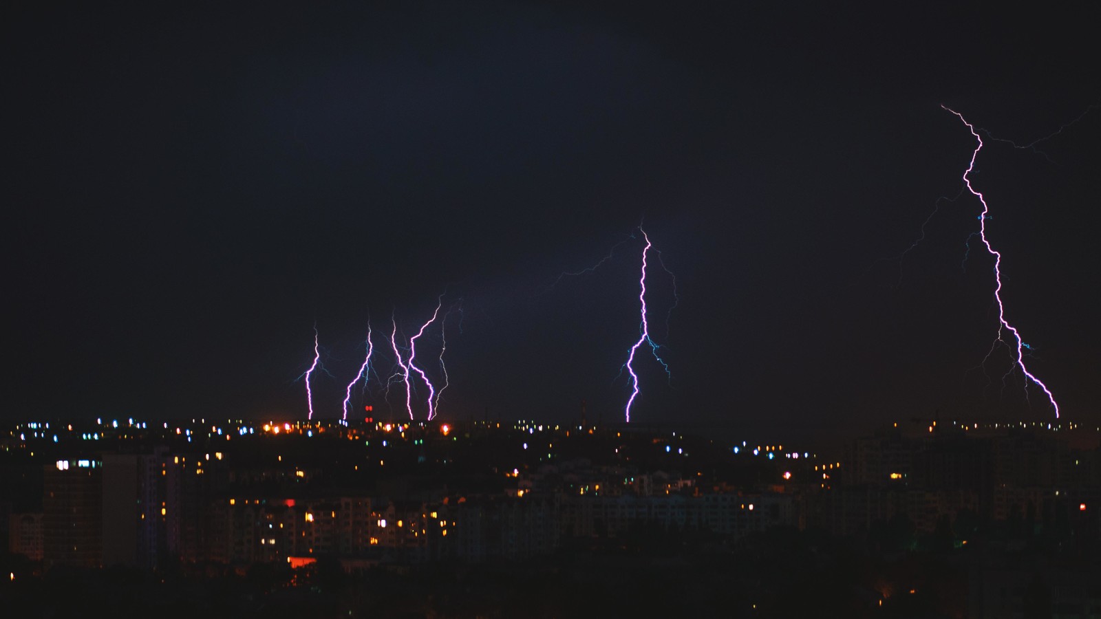 Bad weather over city
