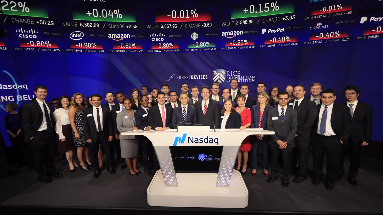 Rice Business Plan Competition to ring Nasdaq