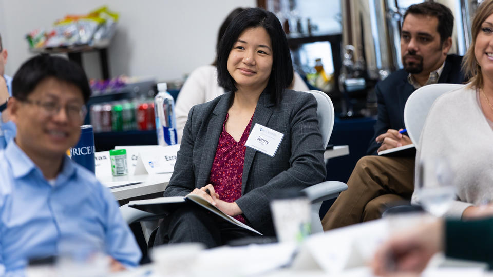 Female student in an executive education class