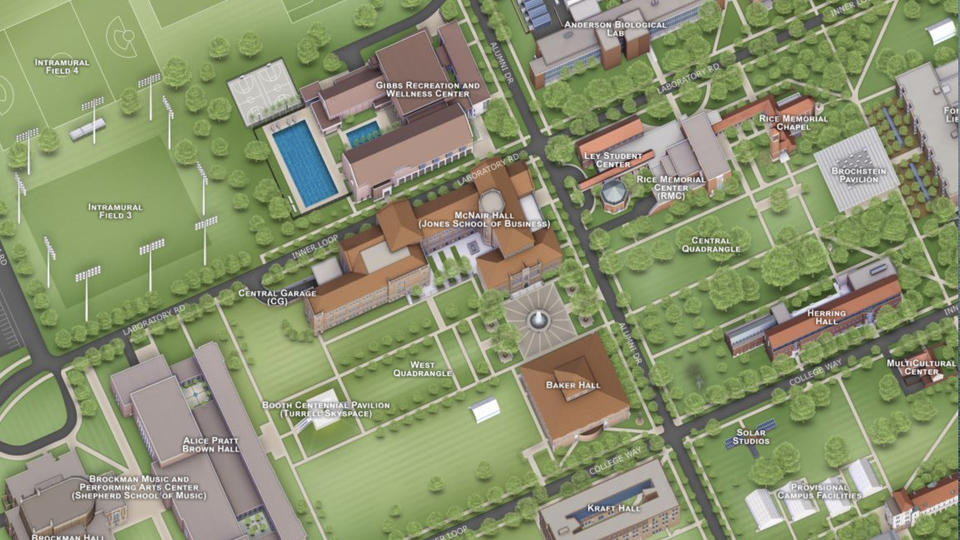 McNair Hall, Rice University Campus Map