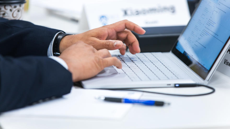 person working on computer
