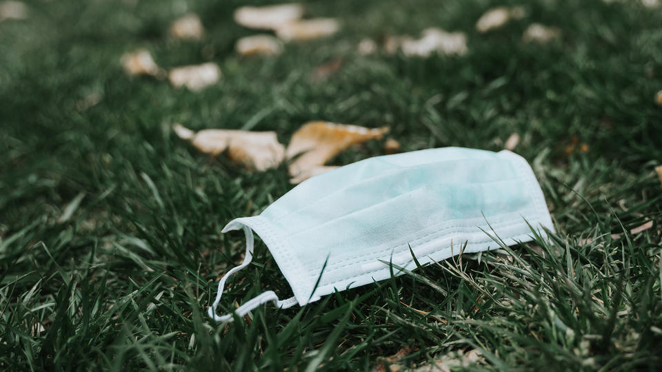 Mask in grass