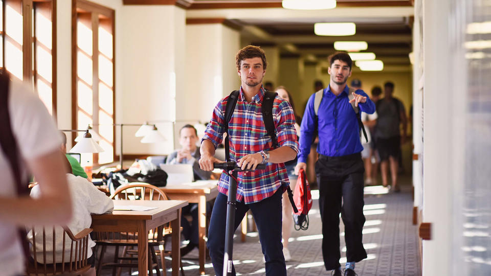 students outside classroom