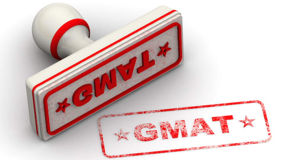 GMAT stamp in red
