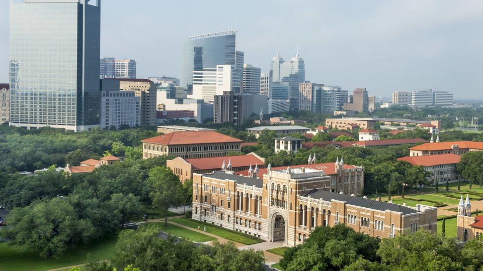 Aerial photo of Rice University