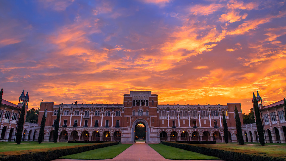 Rice University Sunrise at Lovett Hall