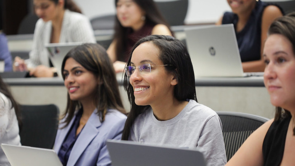 Female Rice MBA student in the classroom