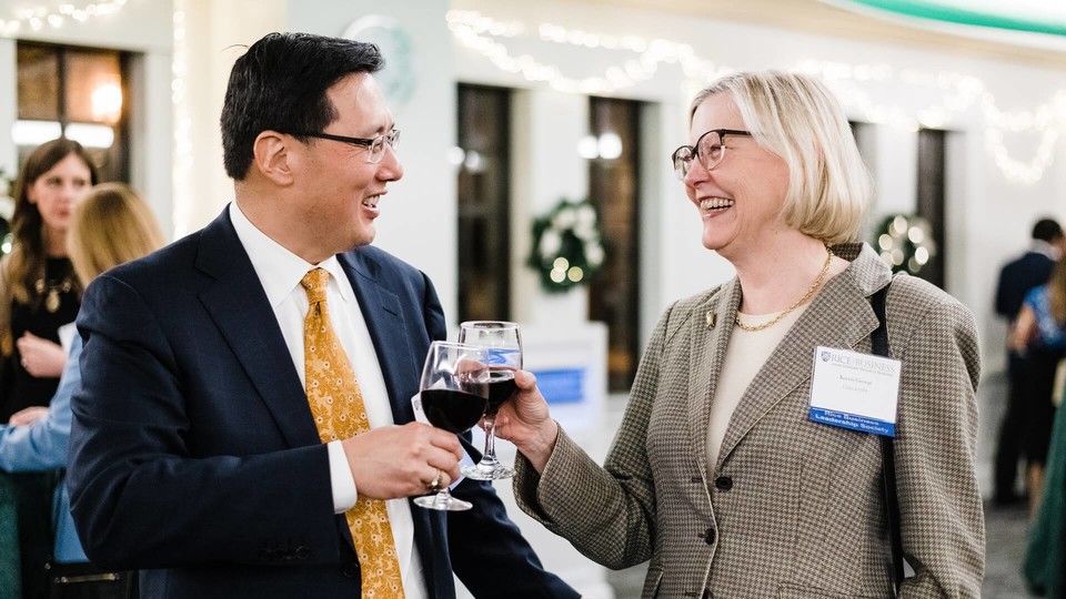 Rice Business alumni at the Wine Reception