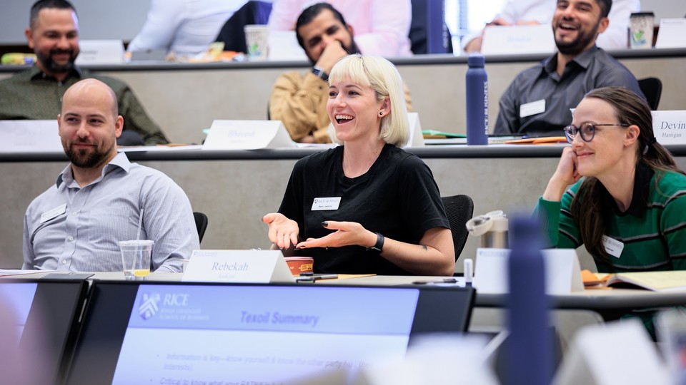 Professional MBA students in class