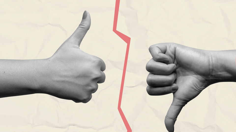 Illustration of thumbs up, thumbs down