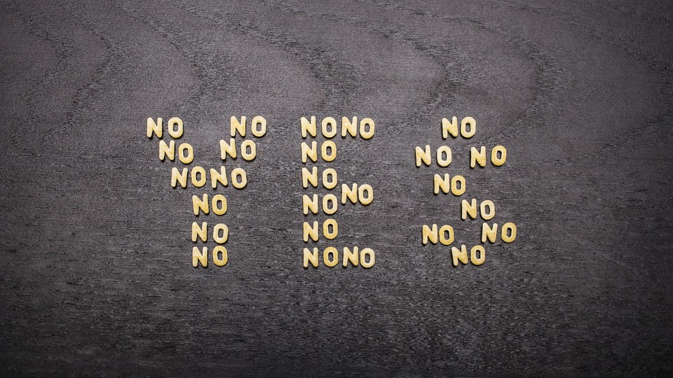 Yes sign made up of little nos