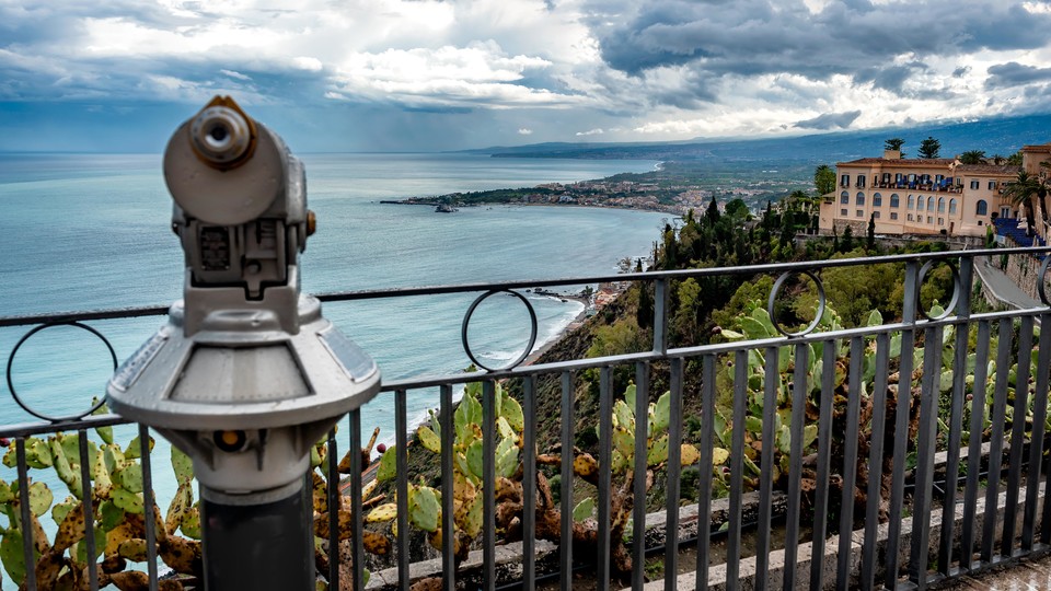 Observation deck of a villa landscape