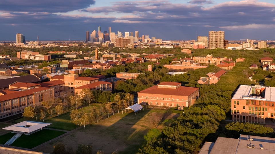 Rice University campus aerial view