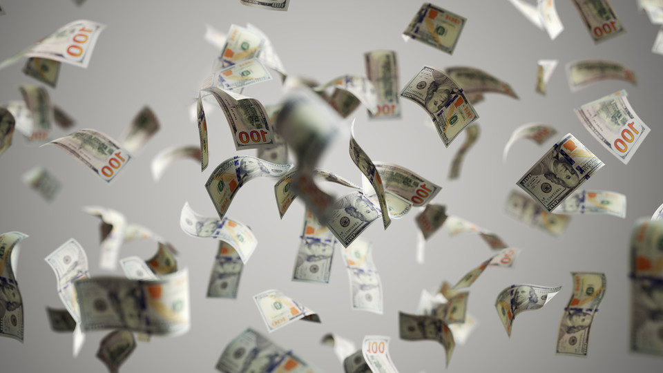 Money flying