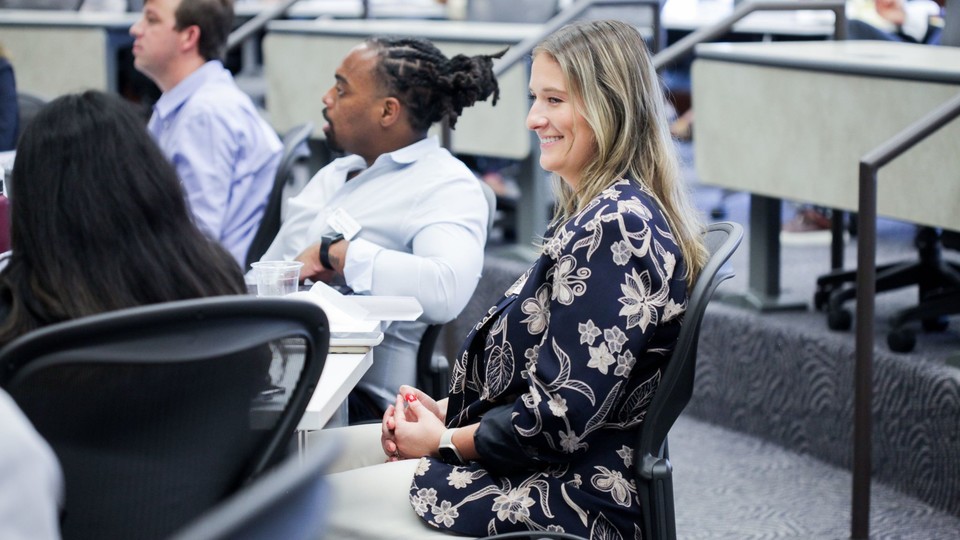 Professional MBA students in class