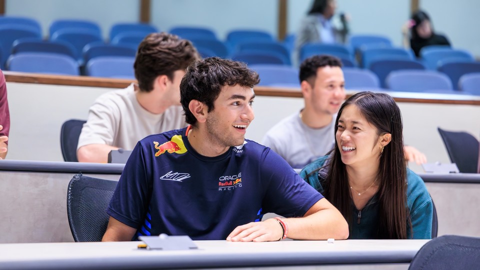 Rice undergraduate business majors in classroom