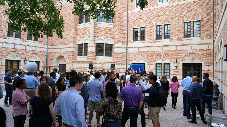 Rice MBA students during a Business Partio
