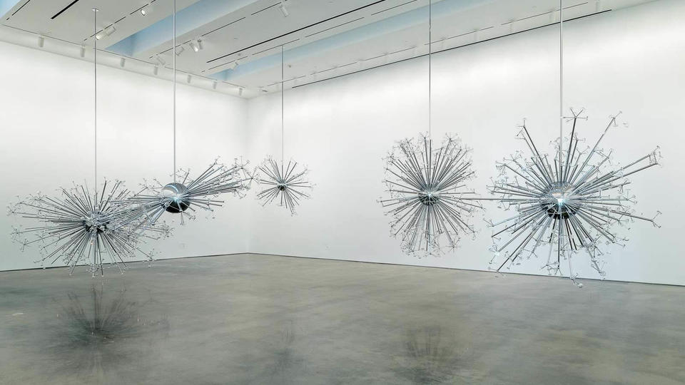 Hanging art exhibit