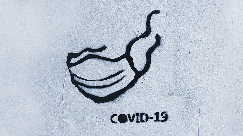 Medical mask graffiti