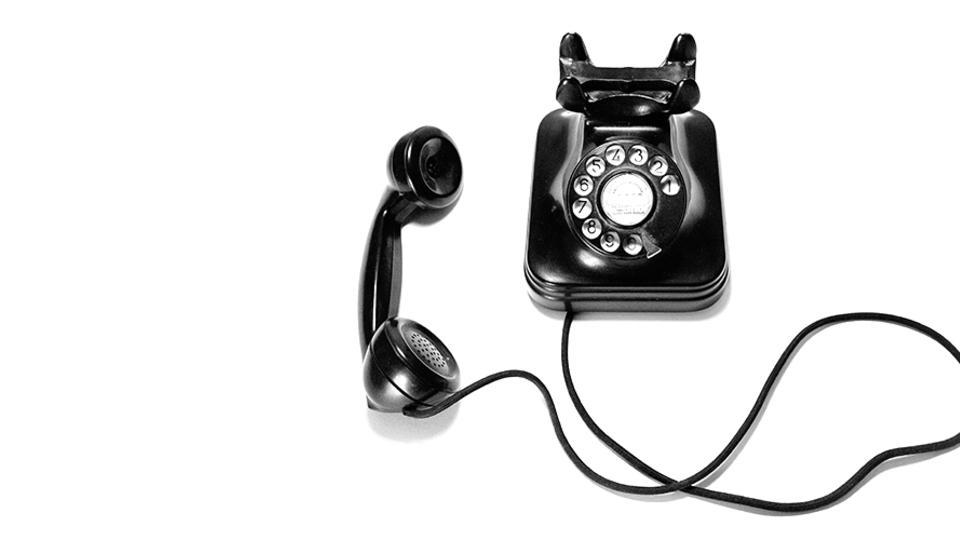 Rotary phone with the receiver off the hook