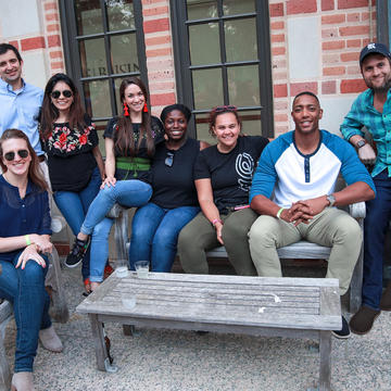 Group of students posing at international partio