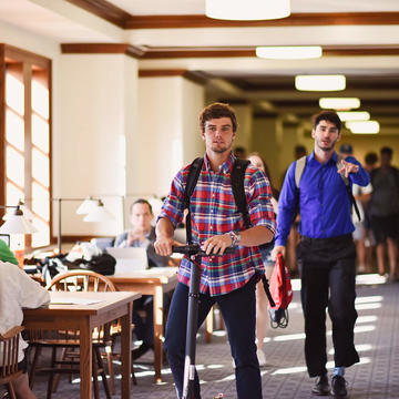 students outside classroom