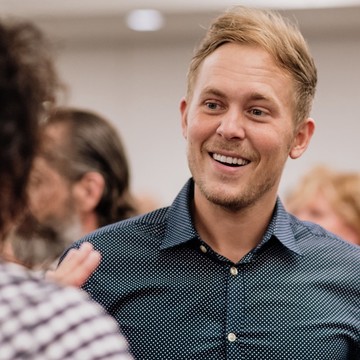 Prospective Rice MBA student at info session